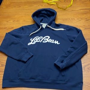 Navy Blue LL Bean Logo Hoodie Hooded Sweatshirt Men's XL